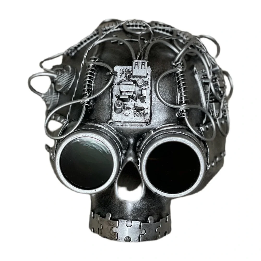 Silver Robotic Steampunk Skull full face Mask NWT!